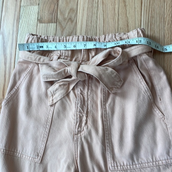 AG Adriano Goldschmied Pants Womens 27 Pink Renn Paper Bag Cropped Straight Leg - Picture 2 of 12